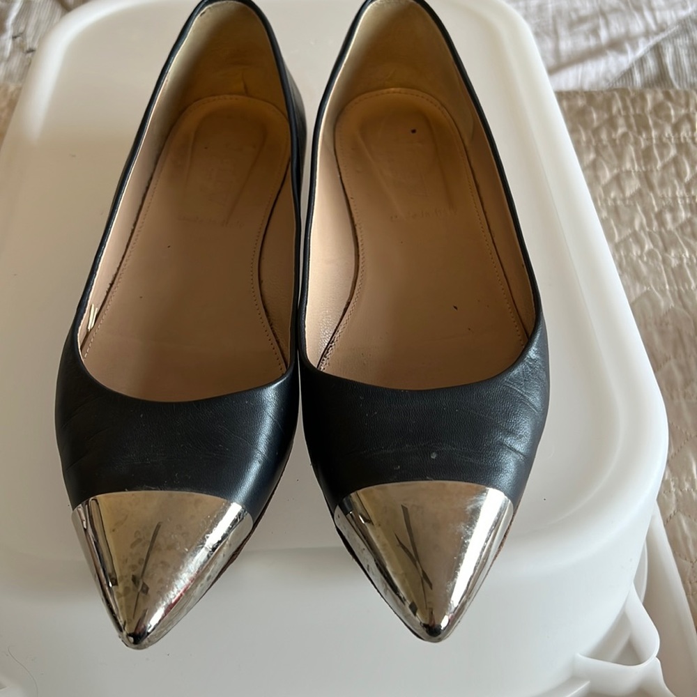 J.Crew Viv Navy Cap Toe Flat